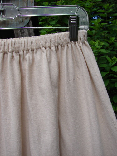 Image alt text: Barclay Little Lace Trim Skirt hanging on a clothesline, showcasing its lovely garden folly theme paint and sweet laced hem circumference.