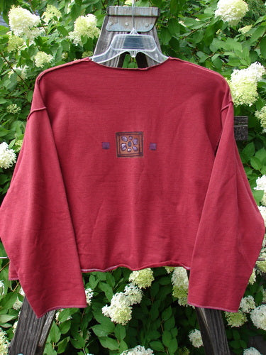1997 Long Sleeved Boxy Top with Flower Grid Design, Size 2