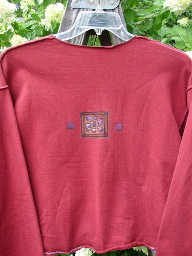 1997 Long Sleeved Boxy Top with Flower Grid Design, Size 2