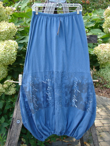 Barclay NWT Sprig Skirt Script Garden Echo Blue Size 0 features a calf-length bubble design with an elastic drawstring waist and a tonal embroidery band, ideal for expressing individuality.
