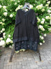 Barclay Linen Crossover Two Tier Dress Floral Black Size 2