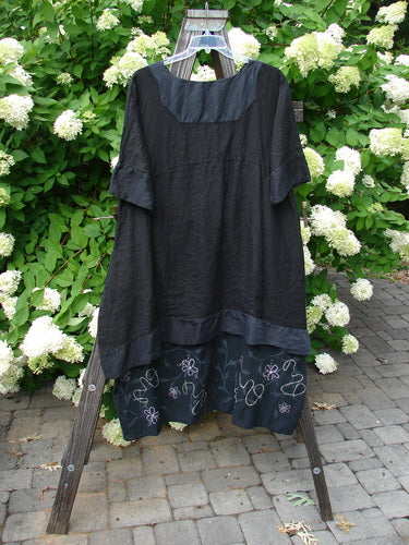 Barclay Linen Crossover Two Tier Dress Floral Black Size 2 | Bluefishfinder.com