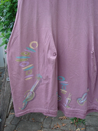 Barclay Constellation Jumper Music Festival Dusty Plum Size 1 features a deeply scooped neckline, sectional vertical panels, and pointed hem accents, embodying BlueFishFinder's unique, expressive vintage style.