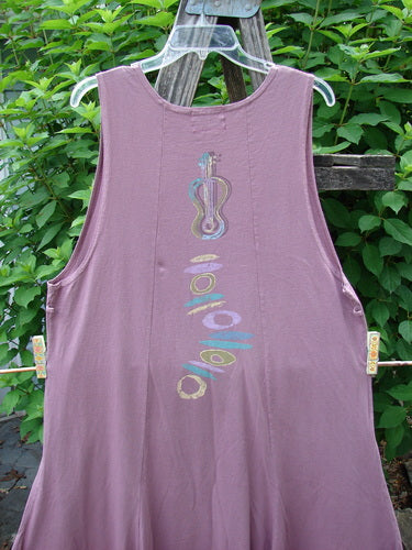 Barclay Constellation Jumper Music Festival Dusty Plum Size 1: A vintage-inspired jumper with a guitar design, featuring a scooped neckline, sectional panels, and pointed hemline accents.