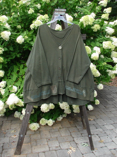 1994 Reprocessed Cotton Touring Cardigan Forest Green Tea OSFA