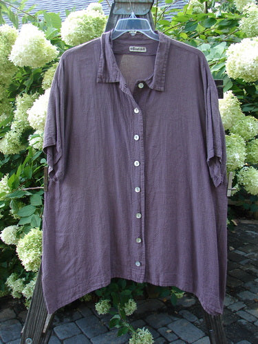 Barclay Pucker Cotton Short Sleeved Gingham Shirt Unpainted Plum Checker Size 2 | Bluefishfinder.com