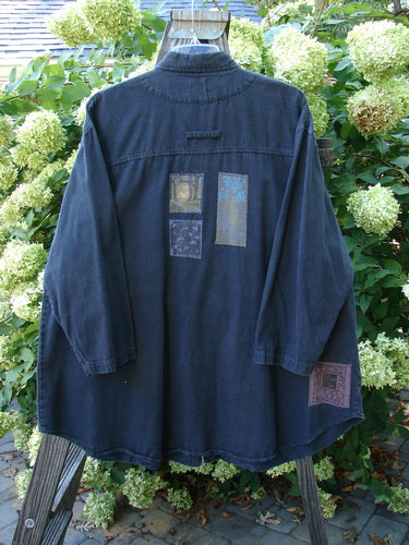 1998 Limited Edition Men's Patched Denim Work Shirt with unique patches and details, in perfect condition.