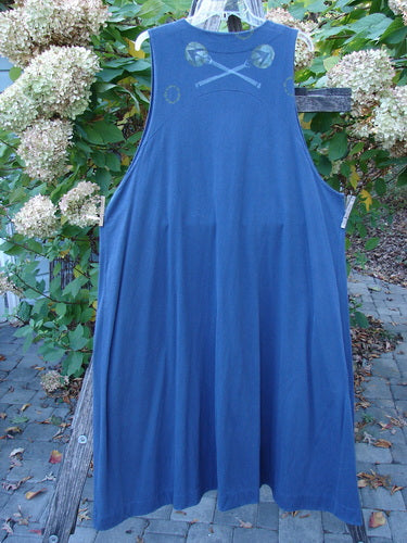 1996 State Fair Vest Directional Arrow Ridge Size 2 displayed on a wooden rack. The vest features a sleeveless, knee-length design with a rounded neckline and a subtle crossed motif on the chest.