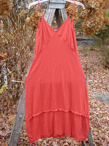 2000 Wool Pointelle Lulu Slip Dress Sienna Smaller Size 0, featuring thin straps, criss-cross bodice, and layered hem. Displayed outdoors, capturing Bluefishfinder.com's vintage, expressive style through its elegant and timeless design.