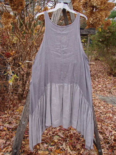 Barclay Gauze Silk Summer Frock Jumper in Unpainted Grey Haze, Size 1, features a loose, sleeveless design with a cotton gauze upper and a silk lower flounce, elegantly displayed.