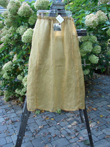 2000 NWT Silk Organza Skirt Unpainted Bone Size 2: A lovely, flowing skirt made from silk organza. Features include a lined flare, elastic waistline, and vertical sectional panels. Perfect for the holiday season.