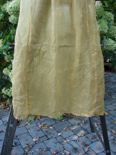 2000 NWT Silk Organza Skirt Unpainted Bone Size 2: A lined flare skirt with vertical sectional panels and a sheer bone hue.