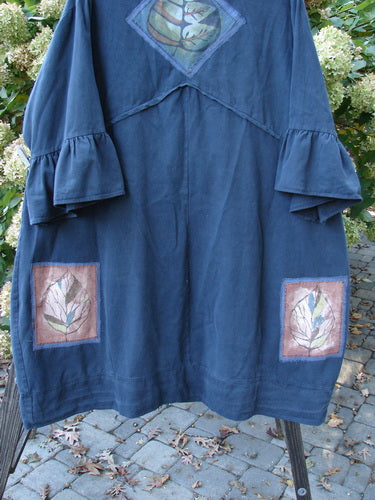 Image alt text: "Barclay PMU Patched Twill Decora Brushed Flutter Coat in Navy with Falling Leaf Theme, Size 2"