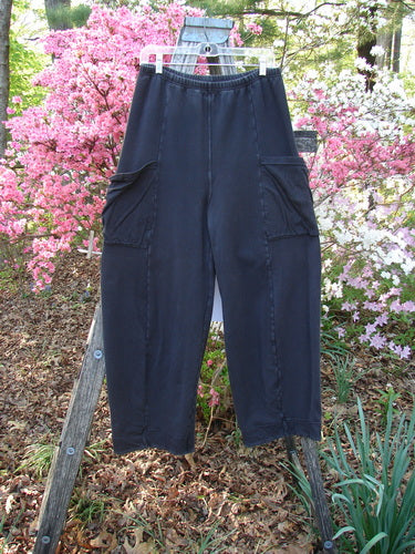 Barclay Interlock Cuff Toboggan Pant Unpainted Black Size 1, featuring elastic waistband, fleece cuffs, side patch pockets, hanging outdoors amidst pink and white blooms, reflecting cozy winter style by Bluefishfinder.com.