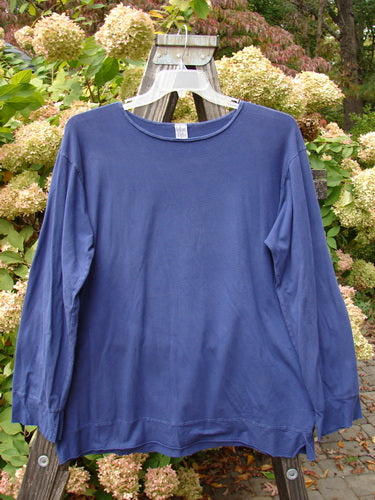 Barclay Cotton Lycra Banded Top, royal purple, size 2, flutter sleeves, A-line flair, sweet vented hem accent.