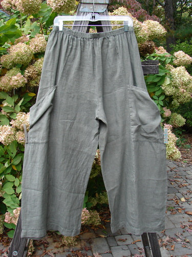 Barclay Linen Side Pocket Summer Pant, size 1, on a clothes line.