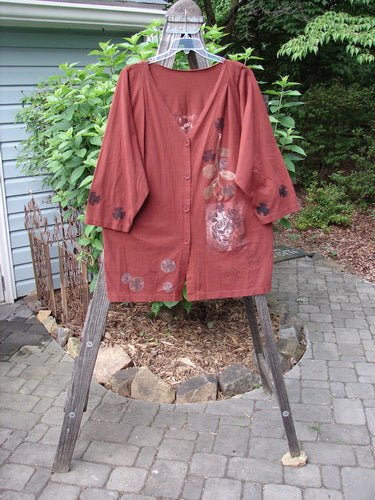 Vintage 1994 Haiku Jacket with Forest Vase theme, altered for a unique look. Features include V-neck, recycled paper buttons, and vented sides. Perfect for creative expression. From BlueFishFinder.com.