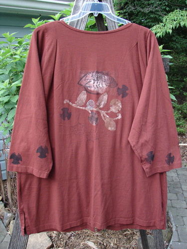 Vintage 1994 Haiku Jacket featuring a Forest Vase design on red cotton. Professional shoulder alteration with front pleats. Unique collectible from BlueFishFinder's curated vintage collection.