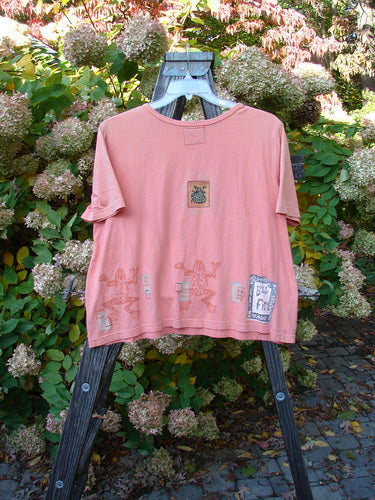 Barclay Short Sleeved Crop Box Tee with Frog Design on Pink