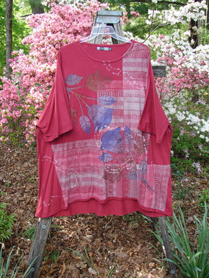 Barclay Art Tunic Tee Trailing Floral Deep Ruby OSFA