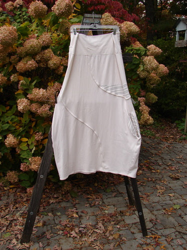 Barclay Cotton Lycra Fold Over Lantern Skirt on Clothes Line, Cream Stripe, Size 2