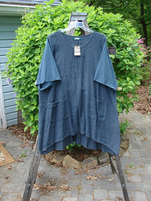 Barclay NWT Linen Cotton Sleeve Milkmaid Dress Unpainted Blue Cypress Size 2