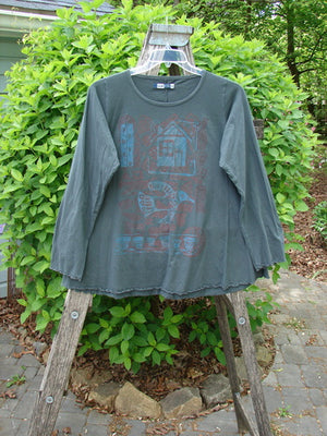 Barclay Long Sleeved Cafe Tee Love Dove Home Grey Hunter Size 0