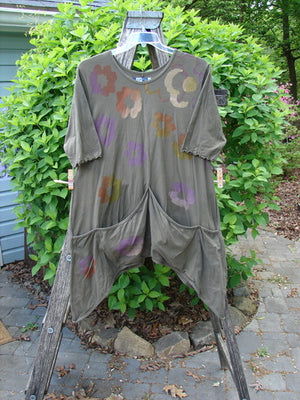 Barclay Quad Pocket Tie Back Tunic Dress Simple Floral Mushroom Size 0