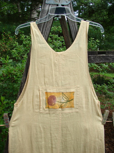 1999 Butterfly Overall Jumper Cherry Pair Buttercup Altered Size 1 features hand-painted front and rear pockets, a button closure, and a slightly widened shape, ideal for hot summer days.