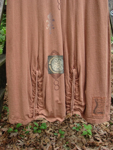 1998 Arcadia Jumper Harvest Moon Rockwood Altered Size 1 featuring a clock motif on a double-paneled bodice with vertical hem drawcords, sectional panels, and a weighted bottom swing.