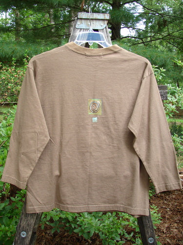 1996 Long Sleeved Tee Vintage Truck Race Car Vine Size 1, displayed on a hanger, featuring drop shoulders, thicker ribbed neckline, and a signature Blue Fish patch.