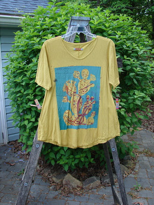 Barclay Slub Short Sleeved Travel Tee Cactus Garden Citron Size 1