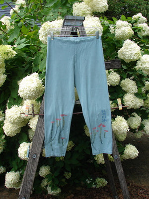 Barclay Cotton Lycra Crop Legging Rising Floral Sky Size 0