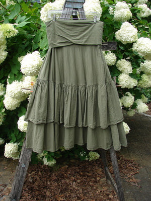 Barclay Linen Fold Over Two Tier Trinity Skirt Unpainted Dried Moss Size 0