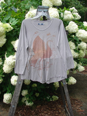Barclay Modal Slub Long Sleeved A Lined Tee Peacock Grey Day Size 0