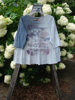 Barclay Three Quarter Sleeved Cafe Tee Dove Flight Mottled Grey Blue Cloud Size 1