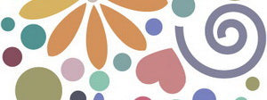 Admin Pre Order ~ features an abstract pattern with colorful teardrop, circle, heart, and spiral shapes, offering a playful, artistic design embodying Bluefishfinder.com's unique vintage-inspired style.