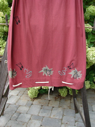 1992 Buttonloop Skirt with red towel and stone floor in the background