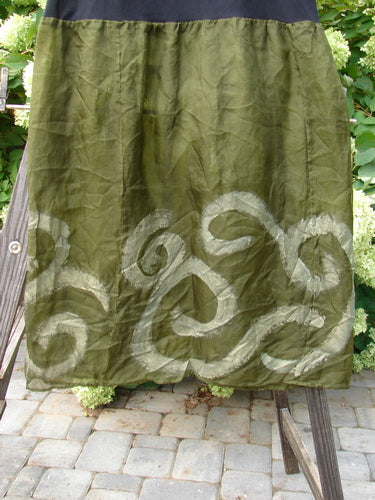 2000 Silk Organza Aios Dana Skirt with Celtic swirl design, double-layered silk fabric, and fully lined flare. Size 2.