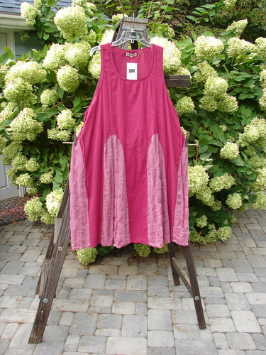 Barclay NWT Batiste Carousel Shift Dress: A pink dress on a rack with a deeper oval neckline, contrasting insets, and side cord drawstrings.
