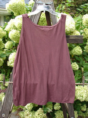 Barclay NWT Batiste Decora Tiny Tank Unpainted Bordeaux Size 2: A purple tank top with a front vertical neckline tie and diagonal insert, made from featherweight cotton batiste. Perfect condition.