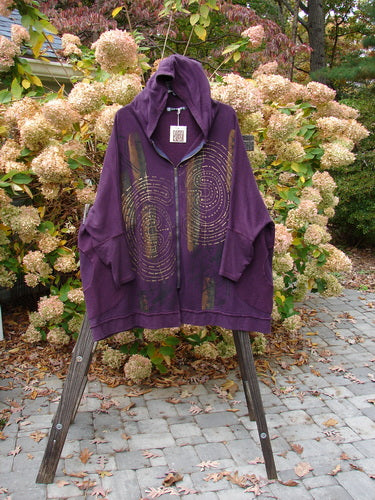 Barclay NWT Fleece Hooded Zip Jacket Metallic Wind Potent Purple Size 2