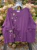 Barclay Short Sleeved Square Boxy Top Petal Side Purple Berry Size 3