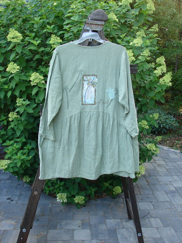 1998 Botanicals Meadow Jacket with ceramic buttons, A-line shape, flounce, and botanical theme paint. Size 1.