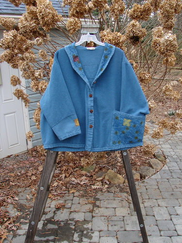 Barclay Patched Flannel Frolic Jacket Blue Teal Garden Size 2
