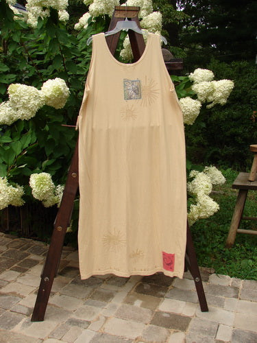 Image alt text: "1997 River Journey Dress, long stem floral design on a clothes rack"