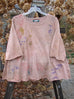 Barclay Three Quarter Sleeved Crop A Lined Top Love Dove Mottled Mauve Size 2