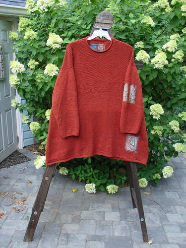 Barclay Patched Rolled Turtleneck Sweater Nature Autumn Red OSFA | Bluefishfinder.com