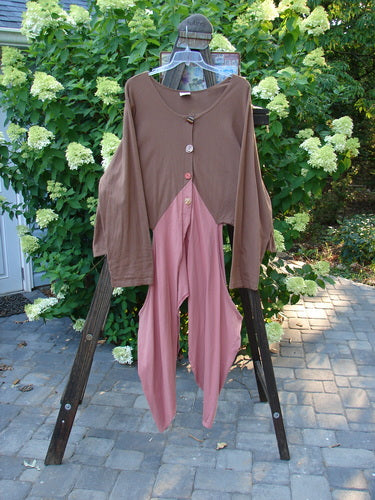 Barclay Calligrapher's Jacket Unpainted Mauve Brown Size 2: A unique, long-sleeved jacket with open hips and a deep V neckline.