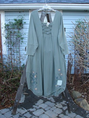 2000 NWT 4 Leaf Clover Dress: Mid-weight organic cotton dress with lace-up back, squared neckline, oversized wrap front pockets, and flared hemline.